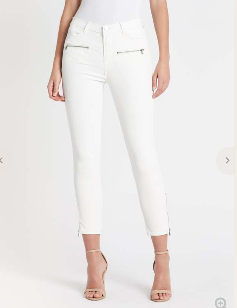J Brand Moto Ruby Jean 26 2 Coated Bubble White Zip Ankle Skinny Women's Crop